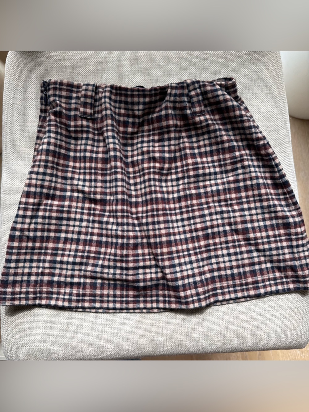 Abercrombie & Fitch Pink and Navy Plaid skirt with built in shorts